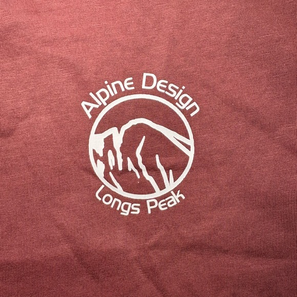 Alpine Design Mens Longs Peak Graphic T-Shirt Burgundy Red Short Sleeve Size L - Picture 3 of 5